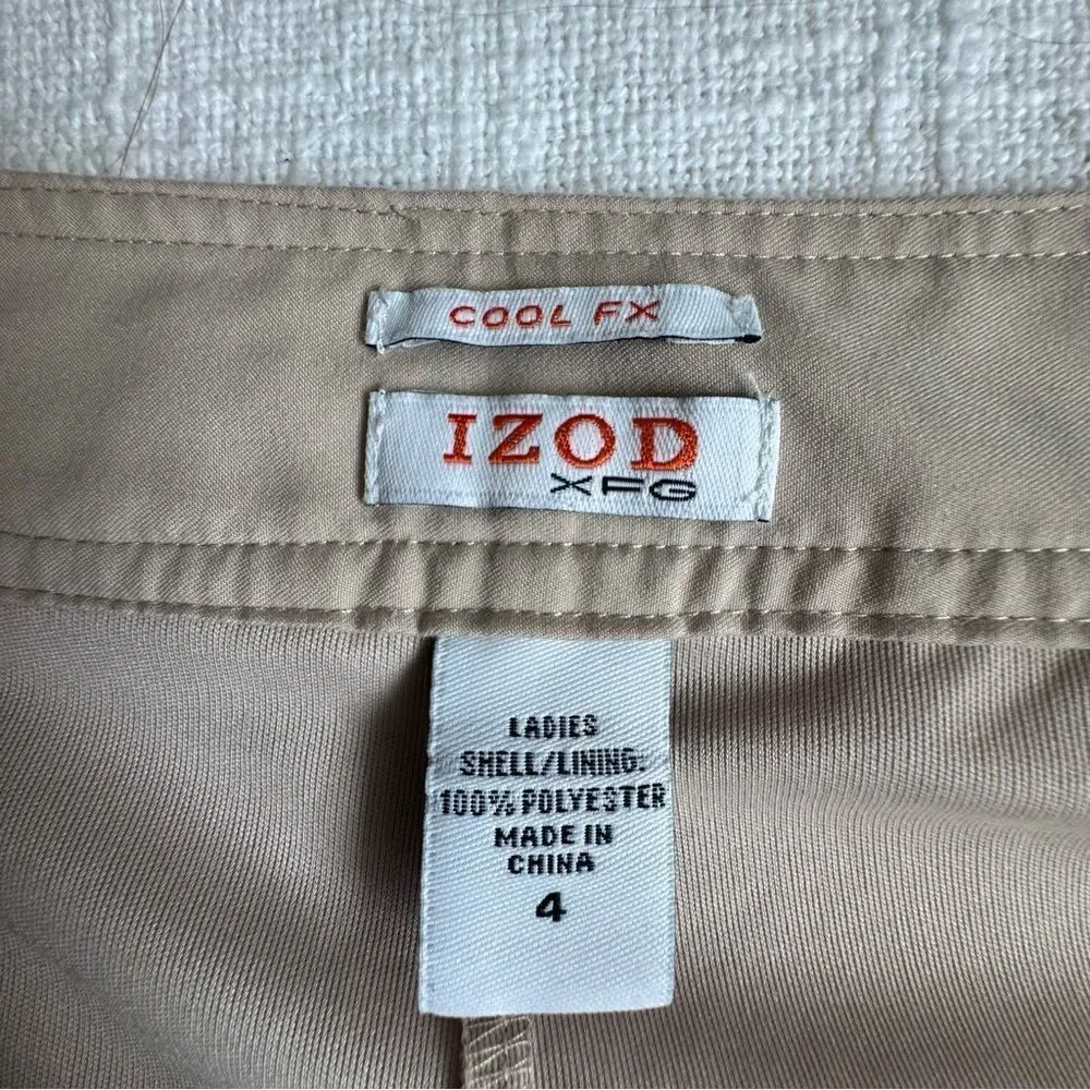 Izod XFG Skort Cream Womens Cool FX Golf Sporty Pockets Size 4 NWOT